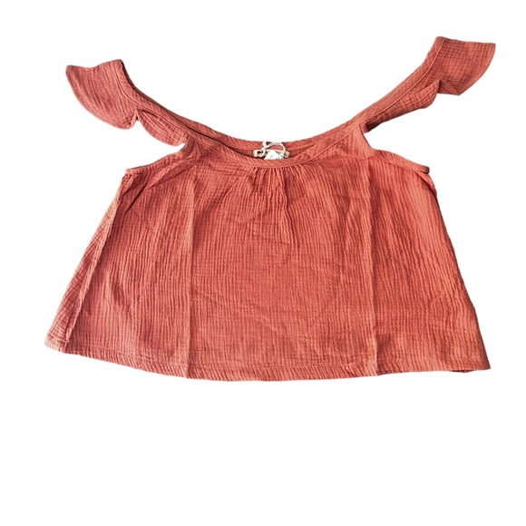 Marine Layer NWT Jude Flutter Sleeve Tank Top Rosette Pink Basic - Picture 4 of 7